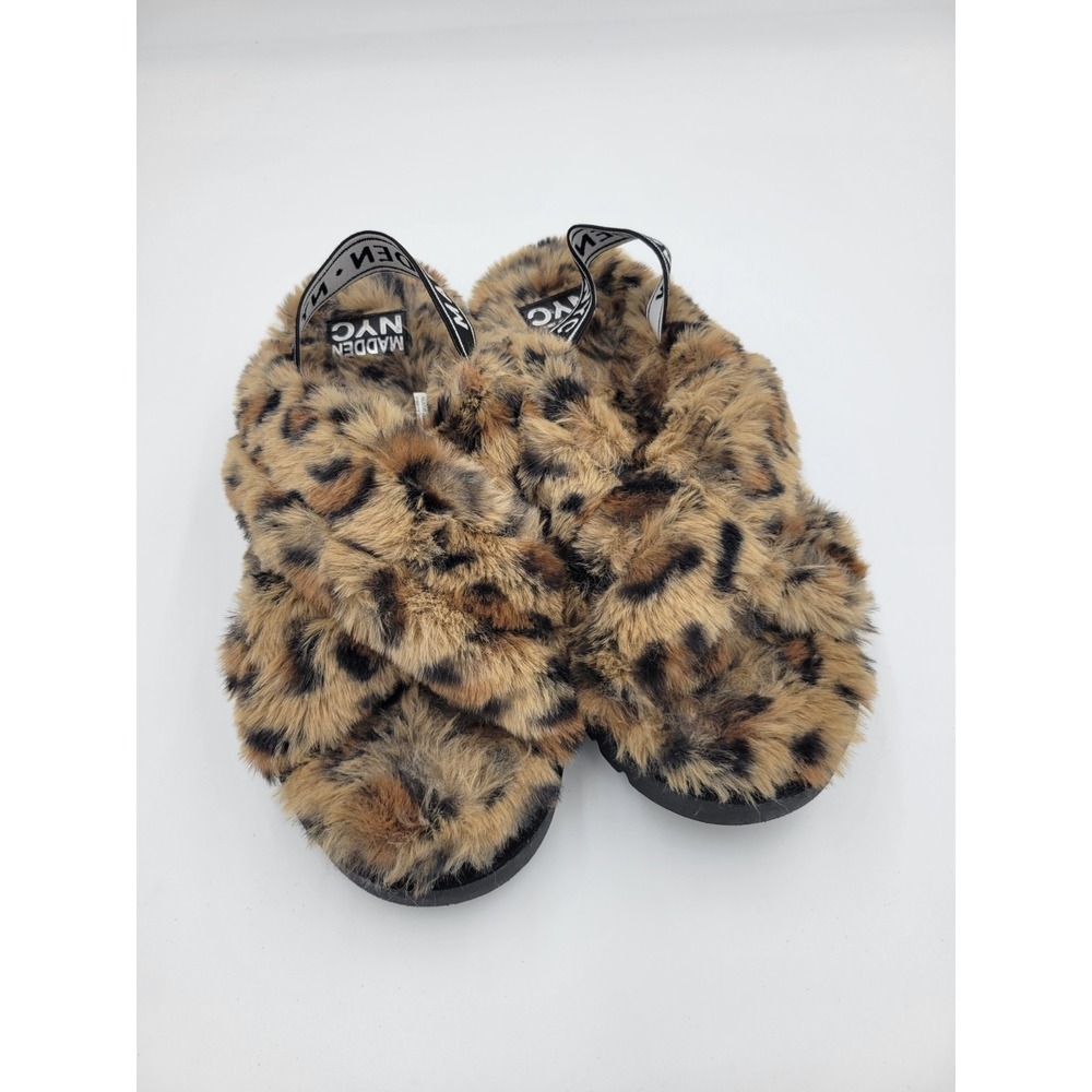 Madden NYC Fuzzy Leopard Slippers Women SZ‎ 8 Brand New Condition